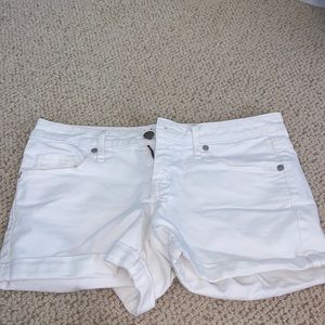 Mission denim white cuffed jean shorts